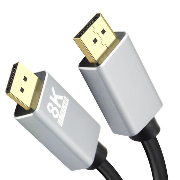 helos Anschlusskabel, DisplayPort Stecker/Stecker, PREMIUM 8K, 3,0m, schwarz