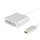 helos Adapterkabel, DisplayPort Stecker/DVI Buchse, PREMIUM, silber