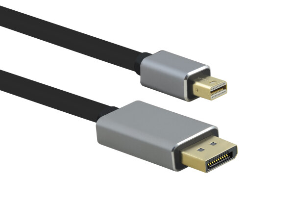 helos Anschlusskabel, mini DisplayPort St./DP St., PREMIUM 8K, 1,0m, schwarz