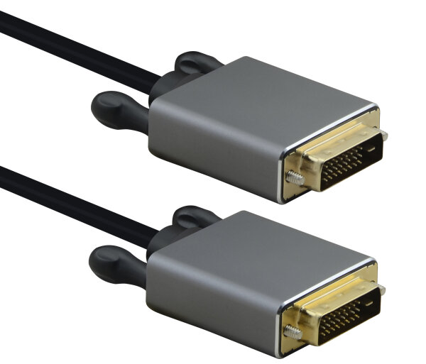 helos Anschlusskabel, DVI Stecker/Stecker, PREMIUM 4K, 5,0m, schwarz