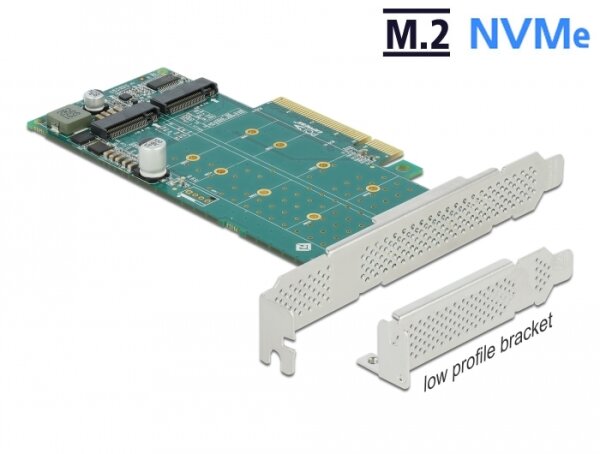 Delock PCI Express x8 Karte zu 2 x intern NVMe M.2 Key M - Bifurcation -