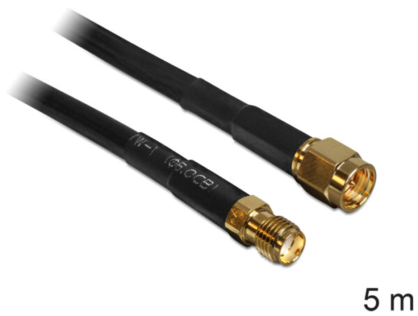 Delock Antennenkabel SMA Stecker>SMA Buchse 5m