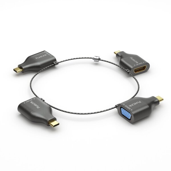 PureLink Adapter Ring Klein - 4x USB-C - USB-C > VGA/HDMI/miniDP/DP, schwarz