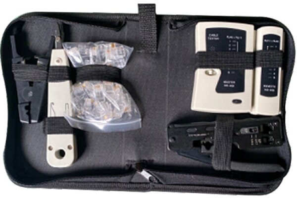 helos Werkzeugset Netzwerktechnik, 6 in 1, mit Tasche
