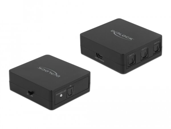 Delock S/PDIF TOSLINK Splitter 1 In 3 Out mit USB Stromversorgung