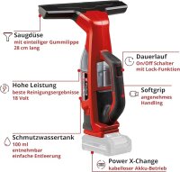 Einhell BRILLANTO Akku-Fensterreinger