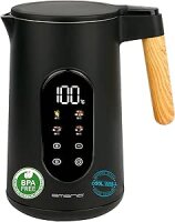 Emerio Wasserkocher 1,7 l Holzgriff, schnurlos, Digit.Disp.