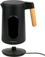 Emerio Wasserkocher 1,7 l Holzgriff, schnurlos, Digit.Disp.