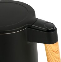 Emerio Wasserkocher 1,7 l Holzgriff, schnurlos, Digit.Disp.