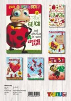 Geburtstagskarten Marienkäfer - 100 Stück - 6...