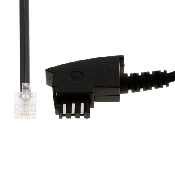 helos Anschlusskabel TAE F/6P4C, 4-adrig, 10 m, schwarz, lose