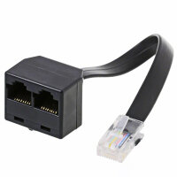 helos 8P8C-Zweifachadapter schwarz, ca.10 cm Kabel, lose