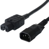 Bachmann Netzkabel C14 Stecker/ C15 Buchse schwarz 2m
