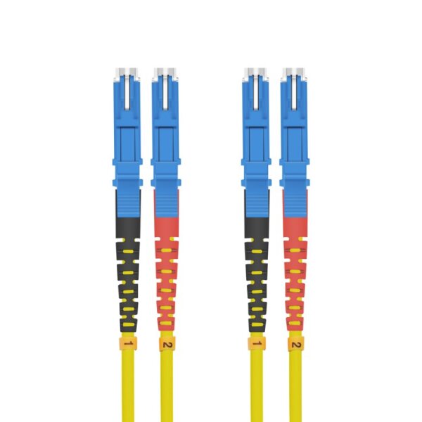 helos LWL Patchkabel OS2 Duplex E2000® (LSH)-E2000® (LSH) 9/125µm gelb 0,5m
