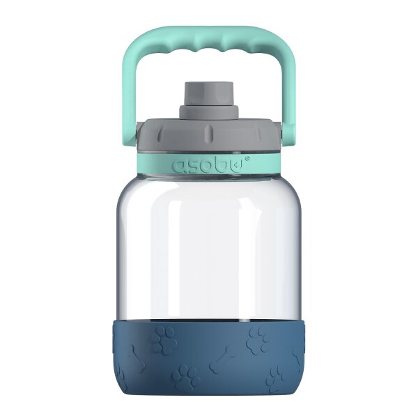 Asobu - The Barkley Dog Bowl - Tritanflasche 1,5 Liter mit Hundenapf blau