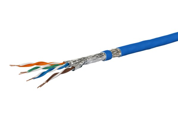 METZ CONNECT Verlegekabel Cat 7A S/FTP, MC GC1300 pro22, LSZH, blau 100m Ring