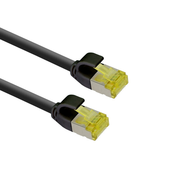 helos Patchkabel Cat 6a Ultraslim S/FTP RJ45 schwarz 10m AWG28/7 LSZH GHMT