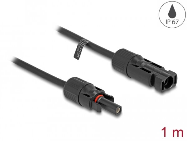 Delock DL4 Solar Kabel Stecker zu Buchse 1 m schwarz