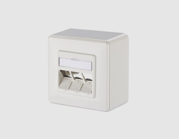 METZ CONNECT Keystone Anschlussdose AP 3 Port unbestückt reinweiß