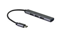 helos HUB, 4in1 USB-C 3.2 St./3x USB-A 2.0 Bu. + 1x USB-A...