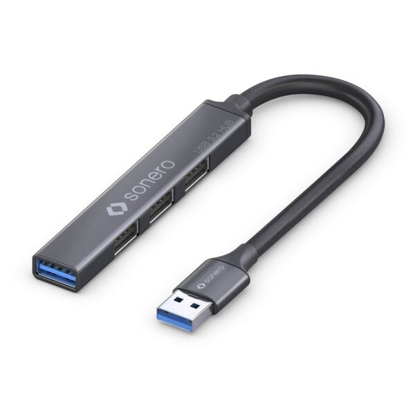 PureLink sonero USB 3.2 Gen1x1 Hub - 4 Port USB-A Stecker - 0,15m - Space Grey