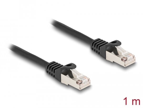 Delock Kabel RJ50 Stecker zu RJ50 Stecker S/FTP 1 m schwarz
