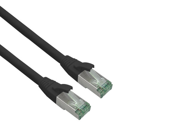helos Patchkabel Cat 6a Superflex S/FTP Cat 7 Rohkabel schwarz 0,15m AWG26/7