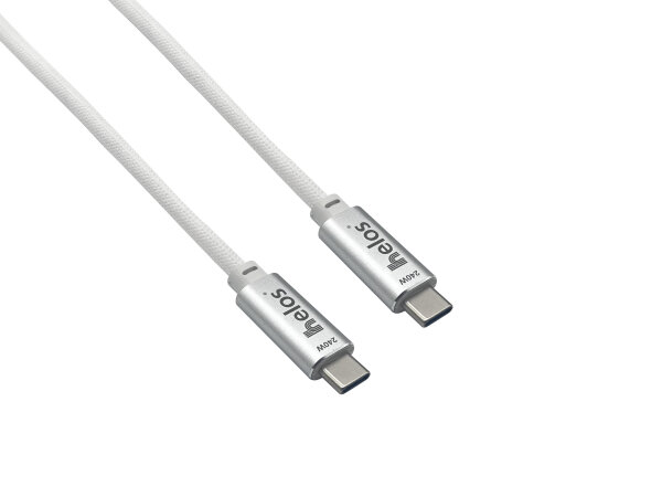 helos Anschlusskabel, USB 4, 40 Gbps 240W,Type-C PREMIUM Stecker, 1,0m, weiß