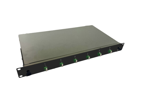 helos LWL 19" Spleissbox 6 x LC/APC Duplex OS2, spleißfertig, schwarz