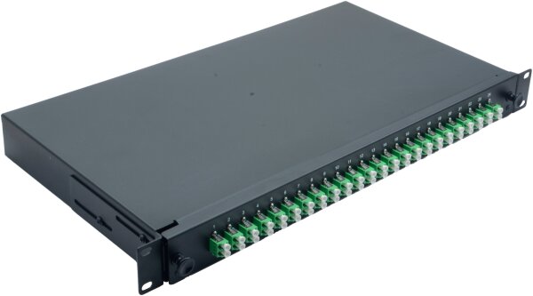 helos LWL 19" Spleissbox 24 x LC/APC Duplex OS2, spleißfertig, schwarz