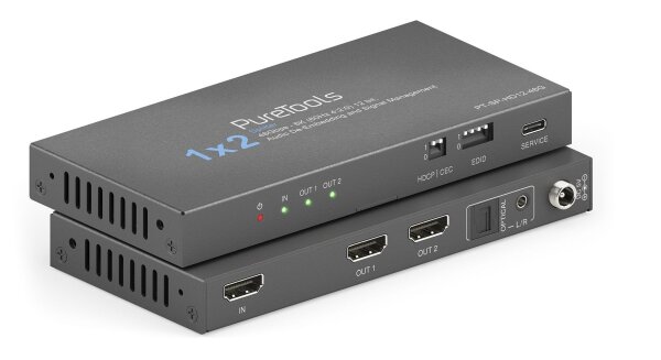 PureLink PureTools - 1x2 HDMI2.1 Splitter - 48Gbps - 8K (60Hz 4:2:0) 12 bit