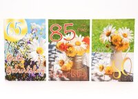 Zahlengeburtstagskarte 65-90 Jahre - sortiert