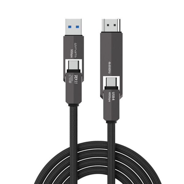 4smarts USB4 HDMI Kabel ComboCord 240W 1.5m, schwarz