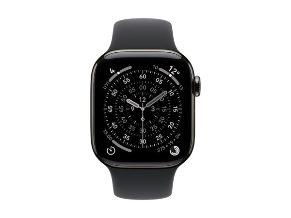 Apple Watch S11 Titan Schiefer Cellular 42mm (Sportband schwarz) M/L