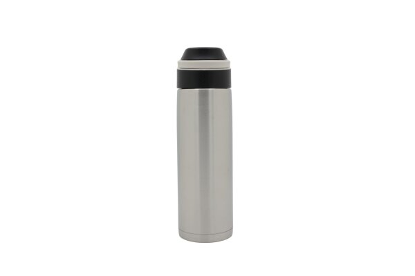 Leifheit 3272 Thermobecher Flip 600ml, Kaffeebecher 100% dicht, silber