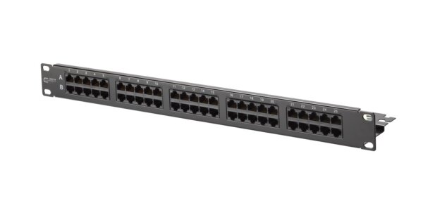 METZ CONNECT UAE 50x8(4) Cat.3 Patchfeld, ISDN, Stahlblech schwarz, 19 Zoll 1HE