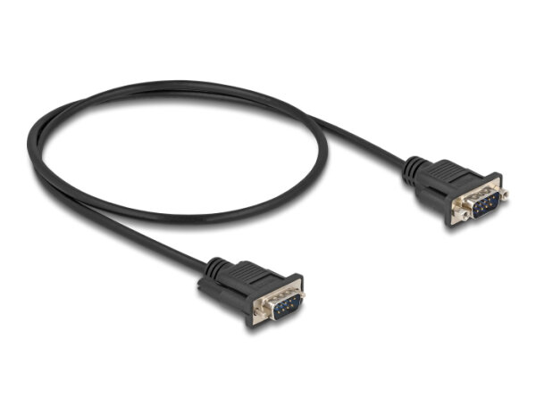 DeLOCK Seriell Kabel RS-232 D-Sub9 Stecker zu Stecker mit schmalem Steckergehäuse 0,5 m