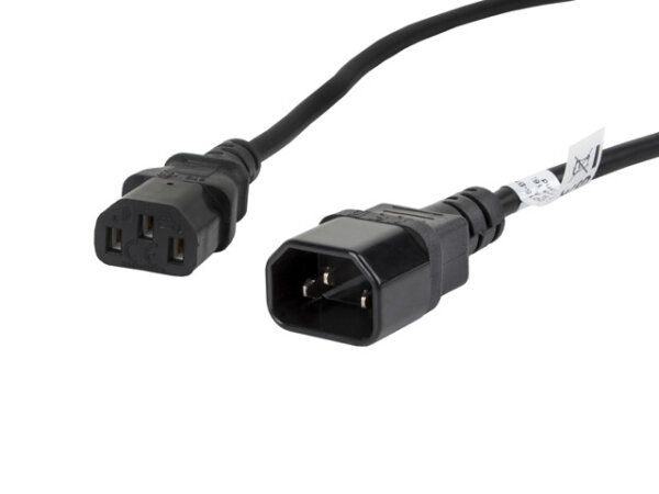 Lanberg CA-C13E-11CC-0018-BK Stromkabel Schwarz 1,8 m C13-Koppler C14-Koppler