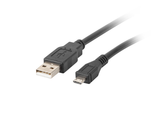 Lanberg CA-USBM-10CC-0018-BK USB Kabel USB 2.0 1,8 m Micro-USB B USB A Schwarz