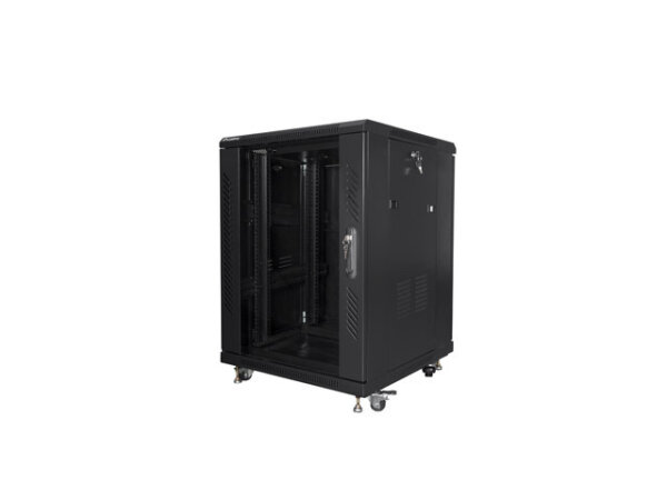 Lanberg FF01-6615-12B Rack 15U Freistehendes Gestell Schwarz