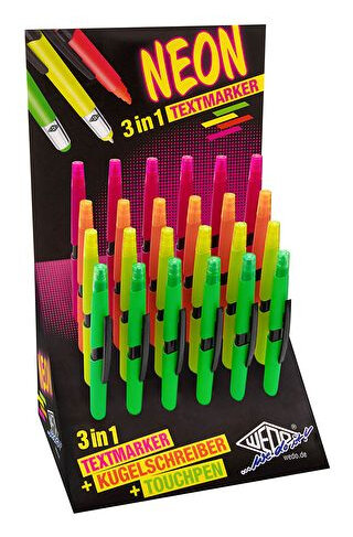 Wedo Touch Pen 3-in-1 NEON Eingabestift Gemischte Farben
