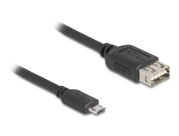 DeLOCK 81518 USB Kabel USB 2.0 1 m Micro-USB B USB A Schwarz
