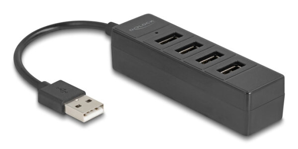 DeLOCK 64334 Schnittstellen-Hub USB 2.0 Type-A 480 Mbit/s Schwarz
