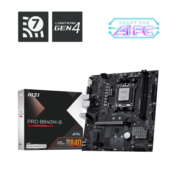 MSI PRO B840M-B Motherboard AMD B840 Sockel AM5 micro ATX