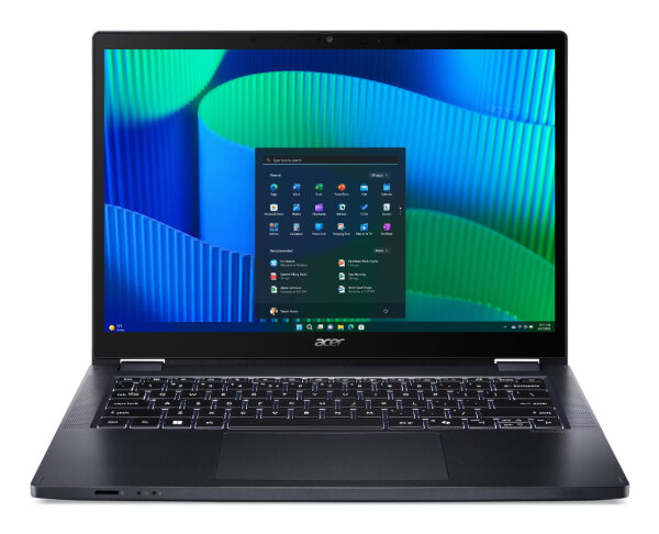 Acer TravelMate TMP414RN-54-TCO-74CP Intel Core Ultra 7 155U Hybrid (2-in-1) 35,6 cm (14") Touchscreen WUXGA 16 GB DDR5-SDRAM 512 GB SSD Wi-Fi 6E (802.11ax) Windows 11 Pro Blau