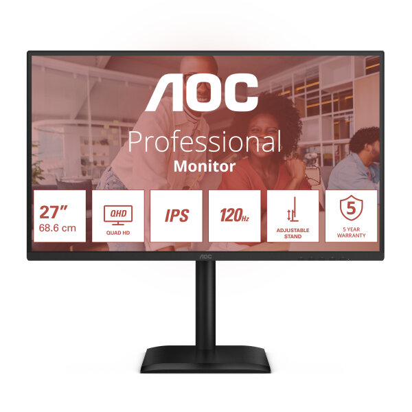 AOC E4 Q27E4U Computerbildschirm 68,6 cm (27") 2560 x 1440 Pixel Quad HD LED Schwarz