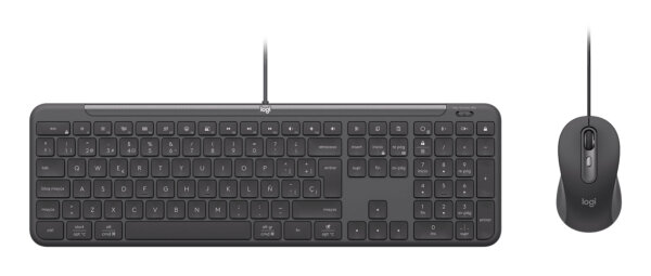 Logitech 920-013343 Tastatur Maus enthalten Heimbüro USB QWERTZ Deutsch Graphit