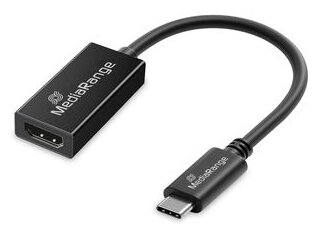 MediaRange USB Type-C zu HDMI Audio und Video Konverter, 20cm, schwarz