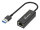 MediaRange USB-A Netzwerkadaper mit RJ45 Port, 10/100/1000 Mbps, 20cm, Schwarz