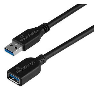 MediaRange MRCS241 USB Kabel USB 3.2 Gen 1 (3.1 Gen 1) 5 m USB A Schwarz